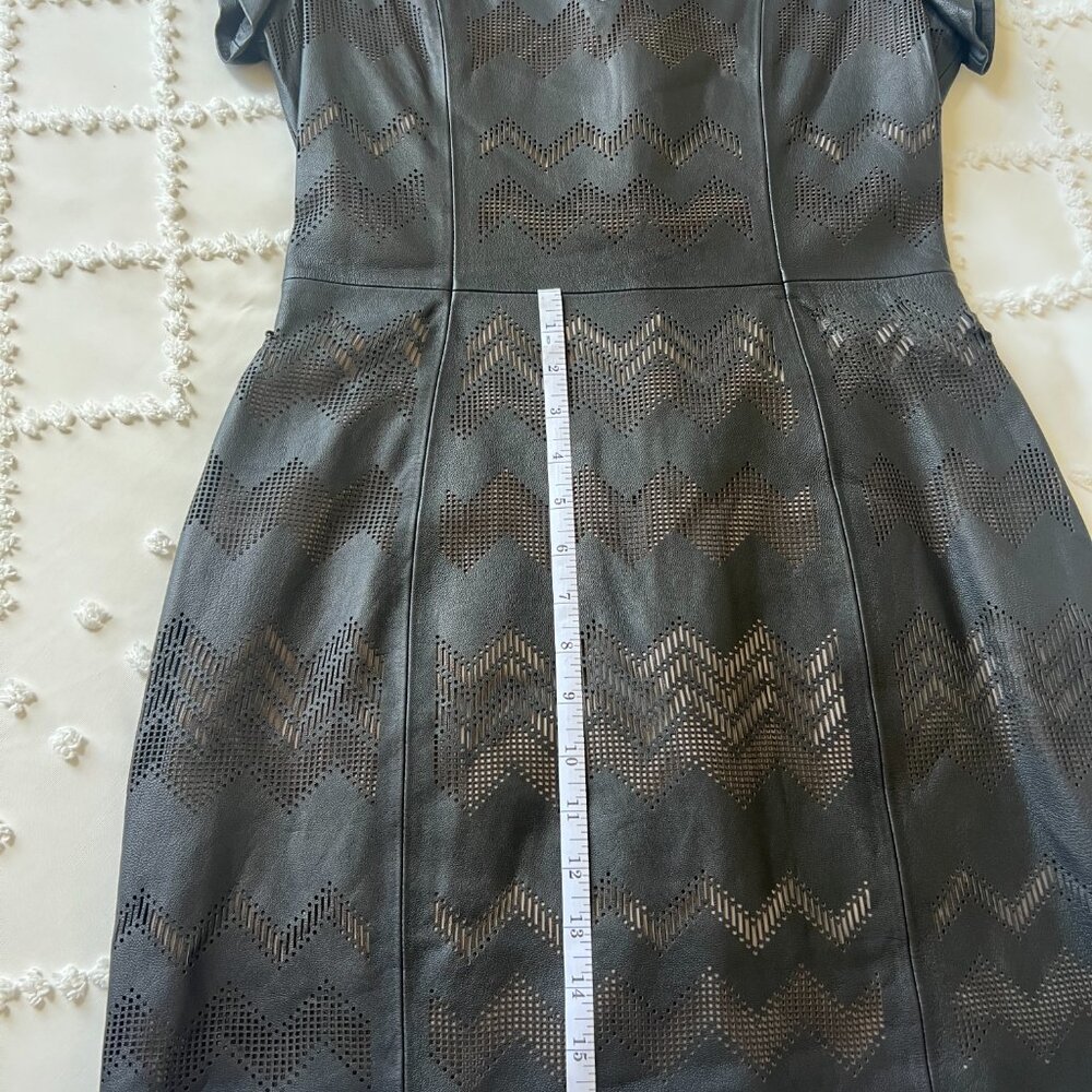 Parker black leather mini dress Large - Picture 13 of 16